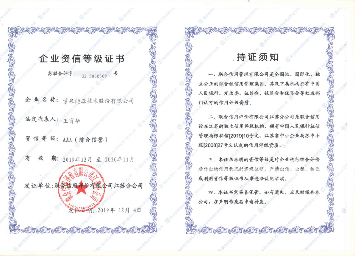 金年会能源公司资质展示