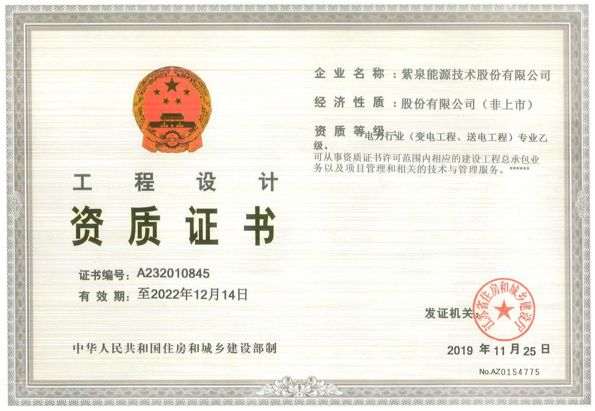 金年会能源公司资质展示